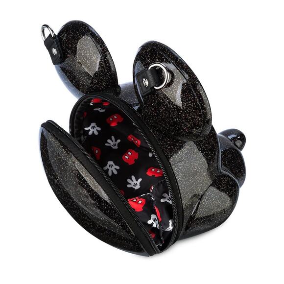 NWT Disney Parks Mickey Mouse Molded Loungefly Bag Black sparkle Glitter - Picture 4 of 9
